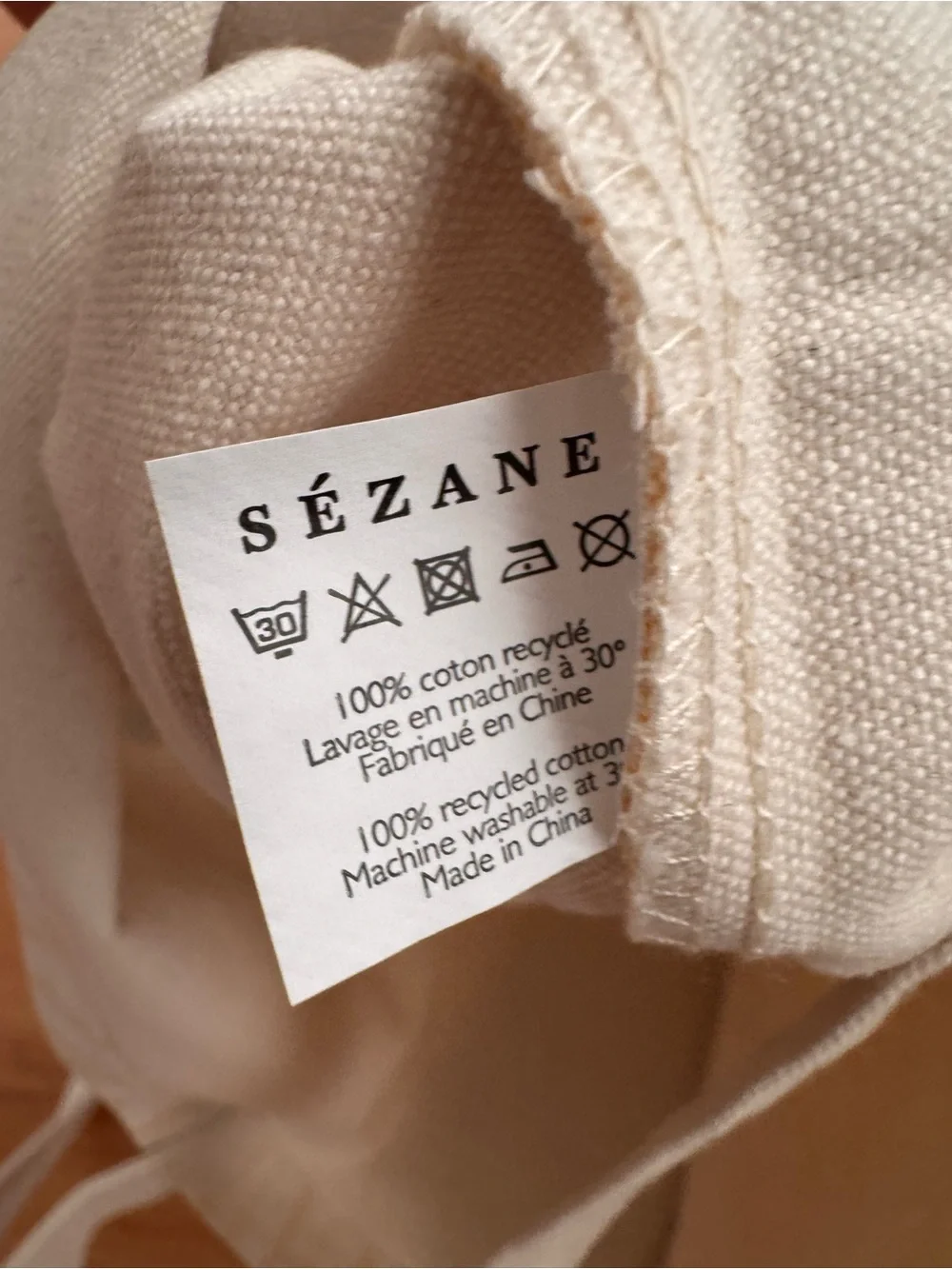New Sezane Bonjour Nashville Cotton Canvas Tote Bag
